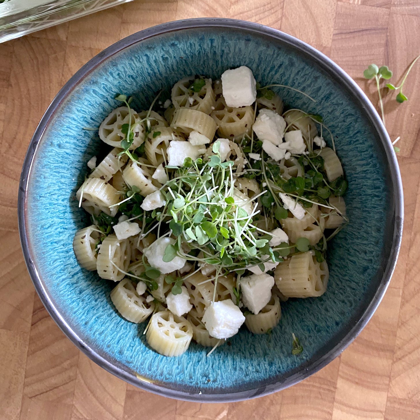 Microgreens, Garlic and Lemon Pasta